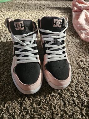 DC Pink and Black High-Top Skate Sneakers